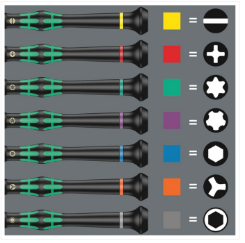 2035/6 B Elektroniker-Schraubendrehersatz + Rack